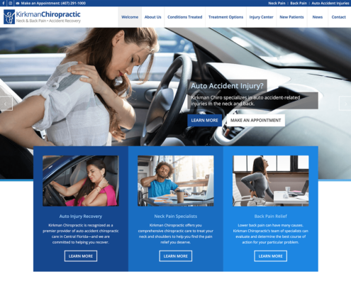 Kirkman Chiropractic - Website Screenshot